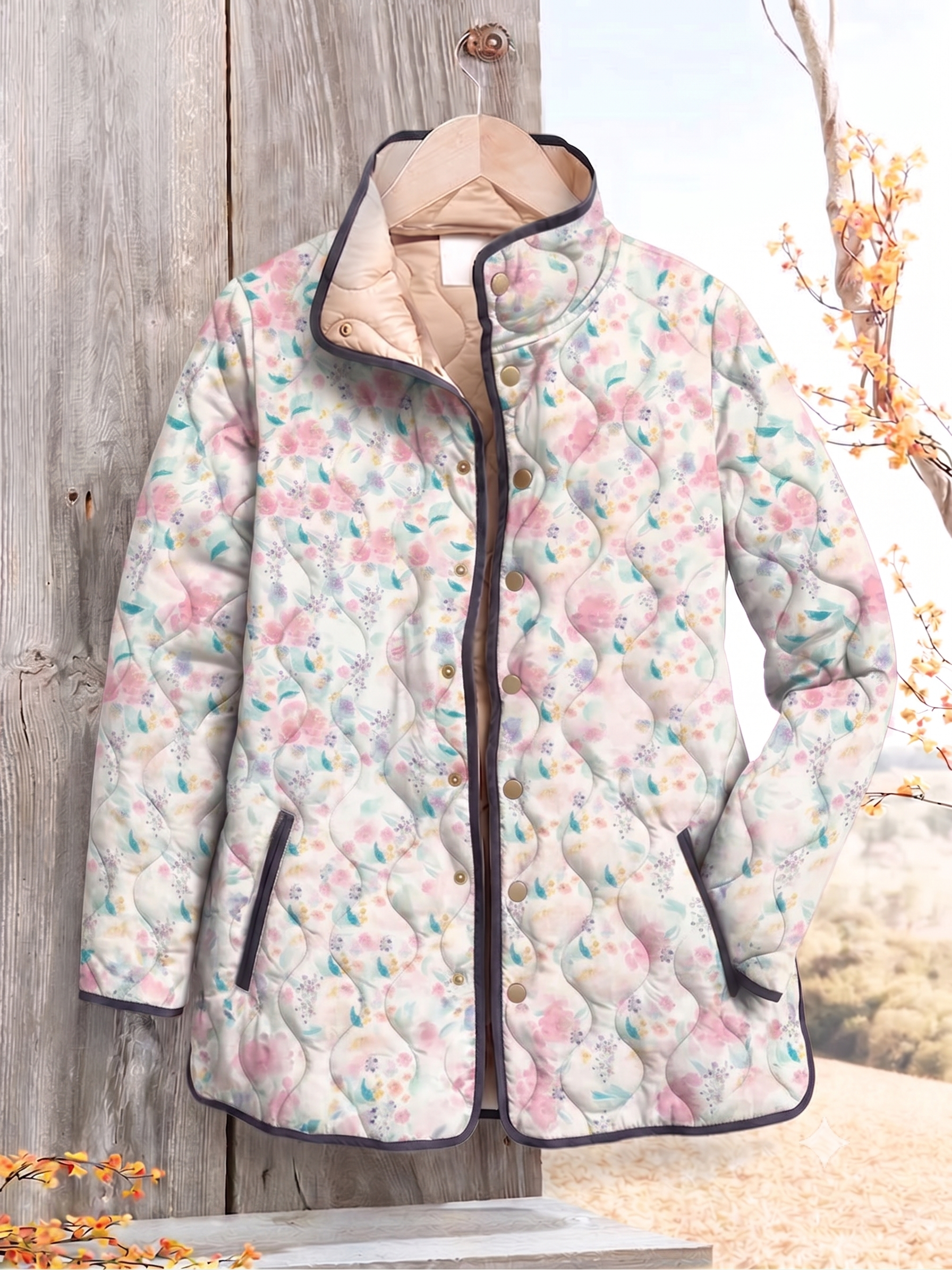 Beige Floral / 3XL