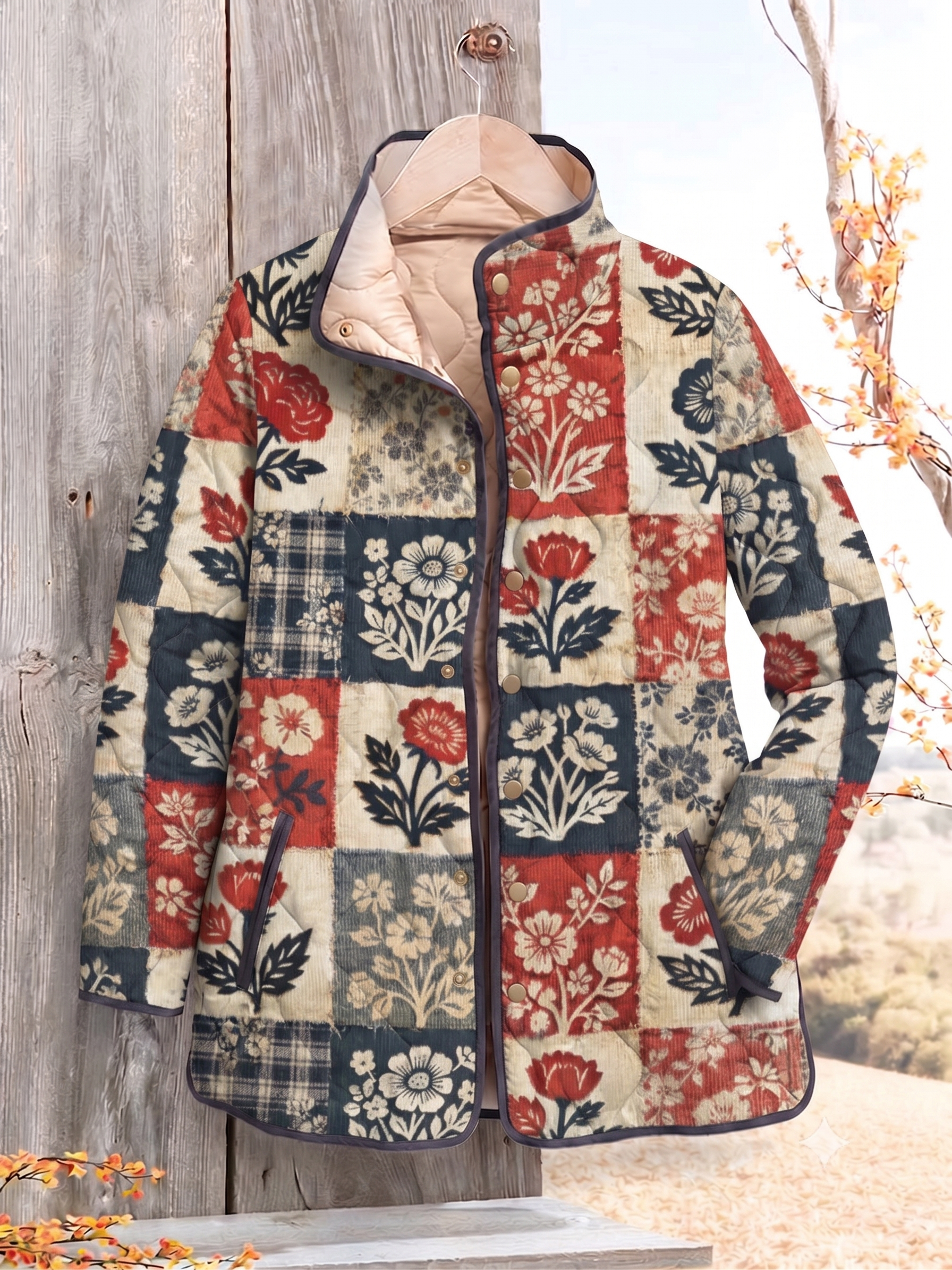 Red and Green Floral / 3XL